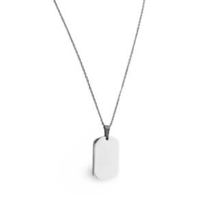 Collar Placa Silver Personalizable