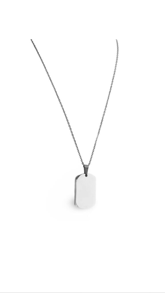 Collar Placa Silver Personalizable