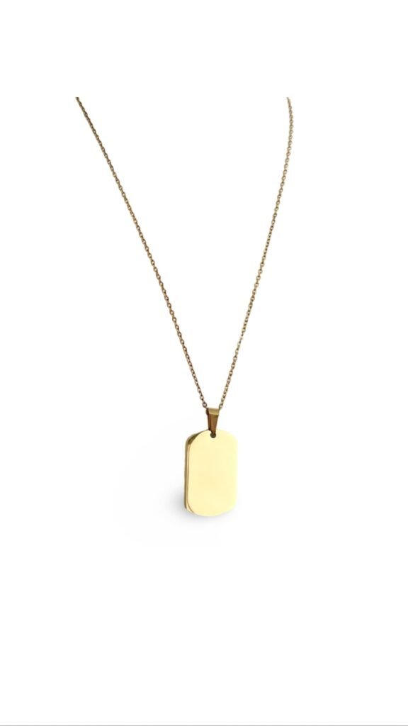 Collar Placa Gold Personalizable