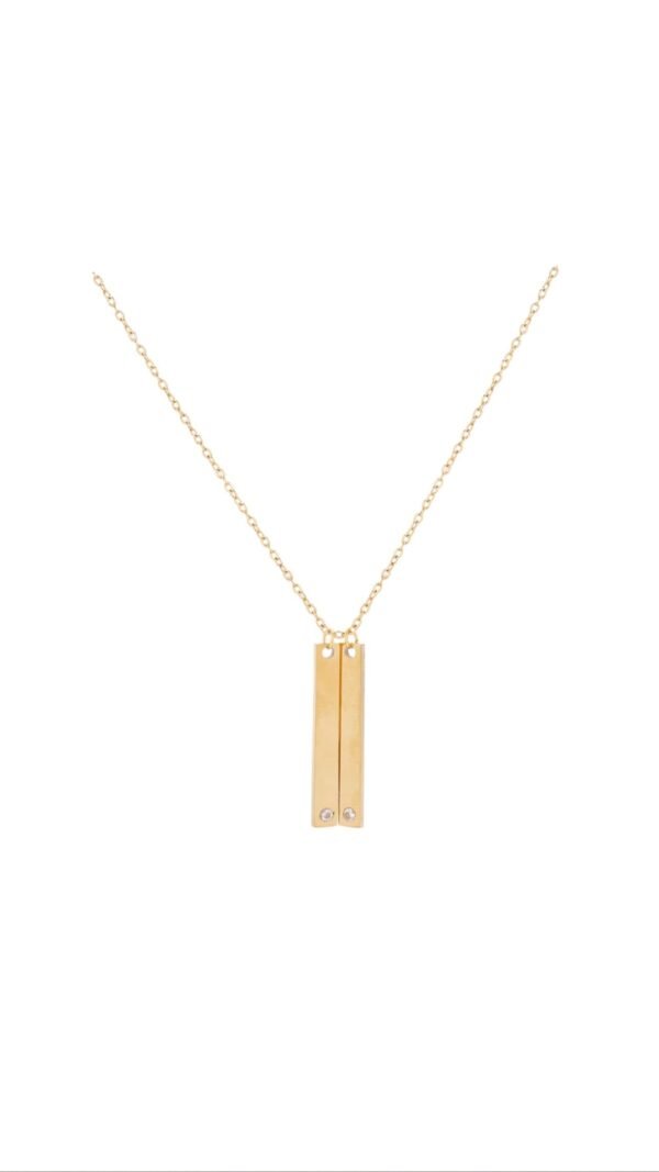 Collar Doble Barra Circonita Personalizable