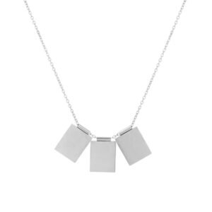 Collar Chapa Triple Silver Personalizable