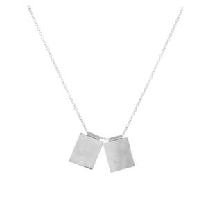 Collar Chapa Doble Silver Personalizable