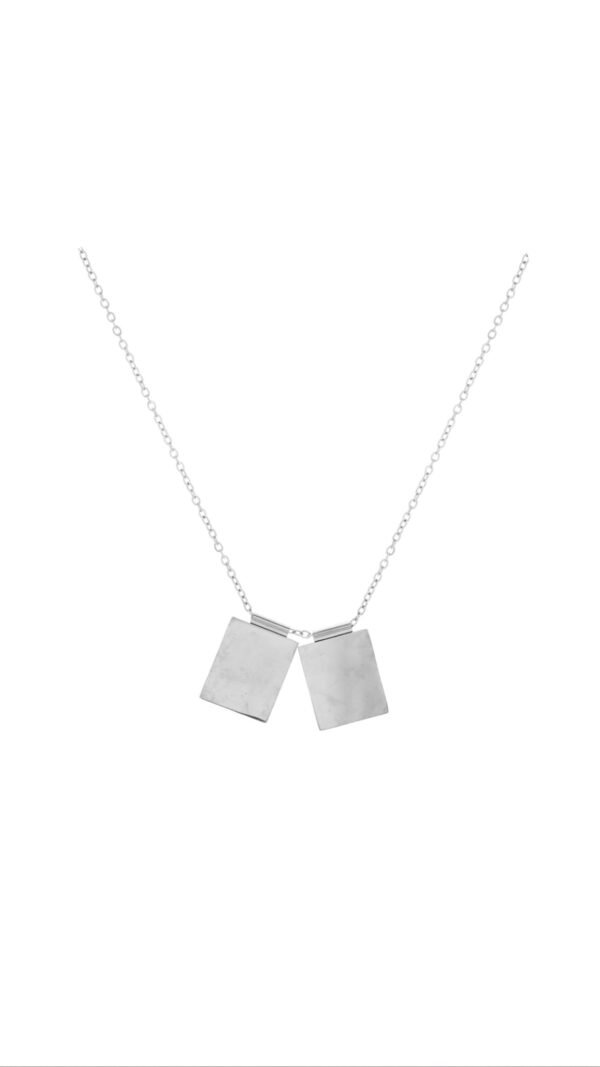 Collar Chapa Doble Silver Personalizable