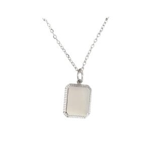 Collar Chapa Mini Silver Personalizable