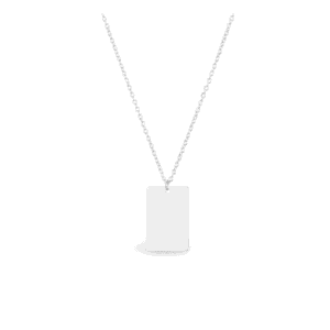 Collar Chapa Basic Silver Personalizable