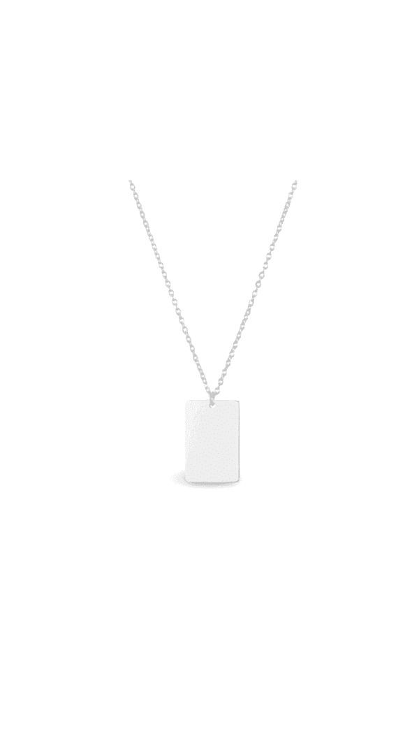 Collar Chapa Basic Silver Personalizable