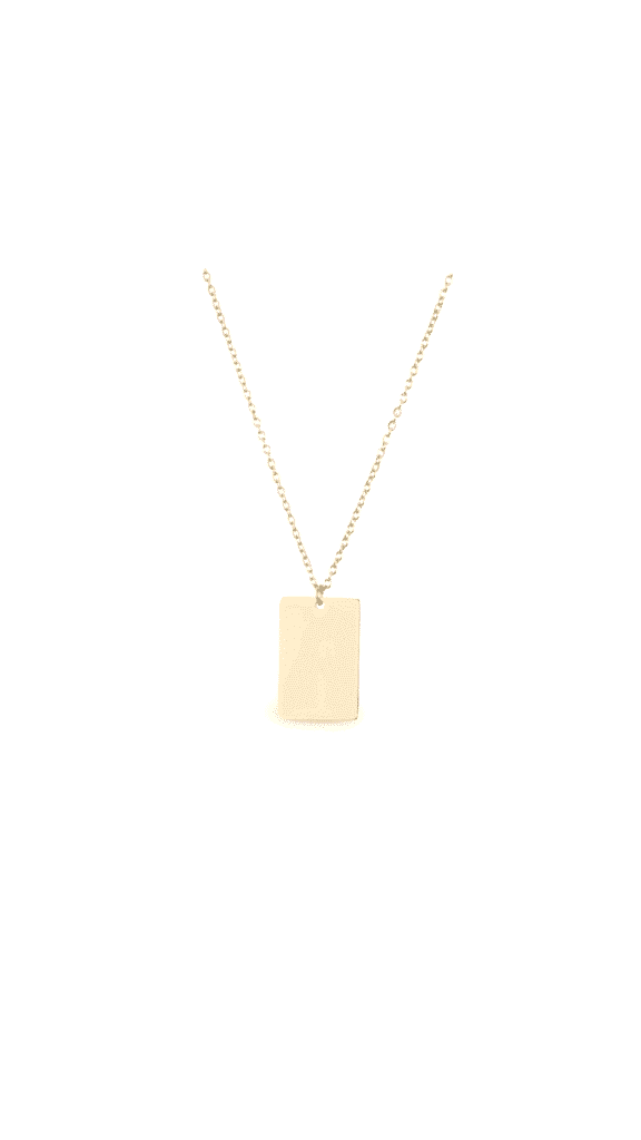 Collar Chapa Basic Gold Personalizable