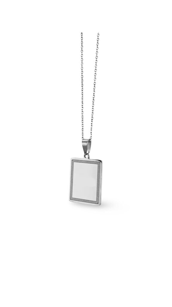 Collar Chapa Marco Silver Personalizable
