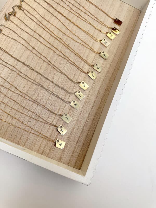 Collar Chapita Cora Circon Personalizable - Imagen 2