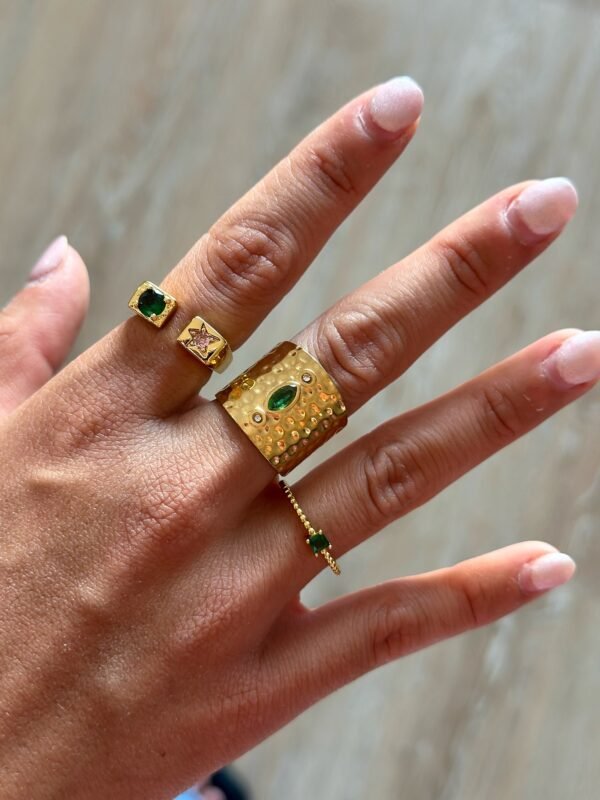 Anillo Dots Verde Gold - Imagen 2