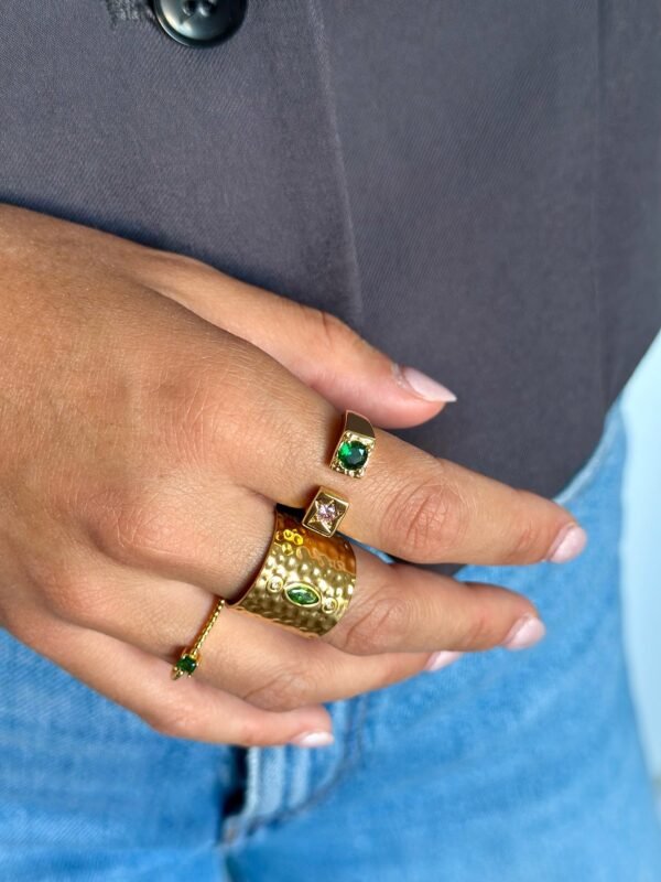 Anillo Dots Verde Gold - Imagen 3