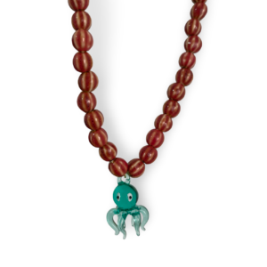 Collar Pulpito Verde Agua y Granate