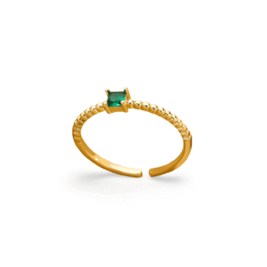Anillo Dots Verde Gold