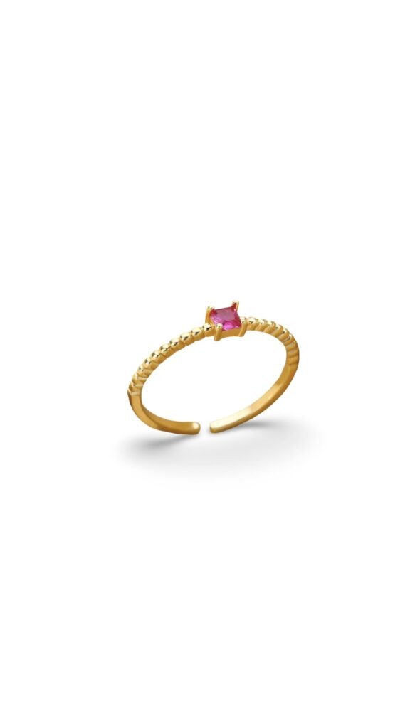 Anillo Dots Fucsia Gold