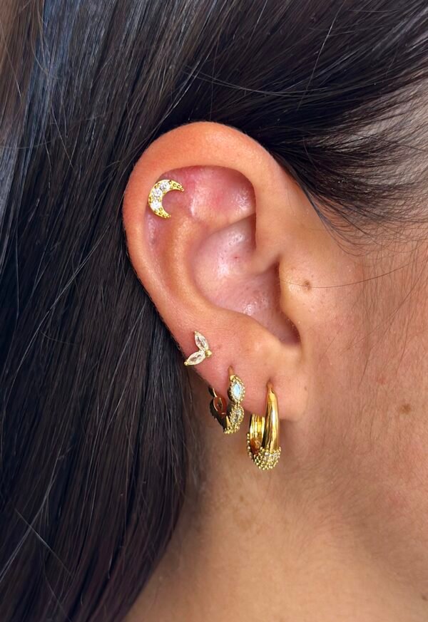 Argollas Oval Circon Gold - Imagen 2