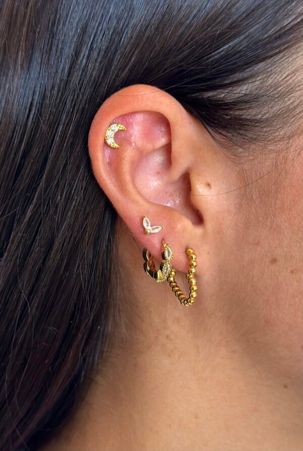 Argollas Cora Dots Gold - Imagen 2