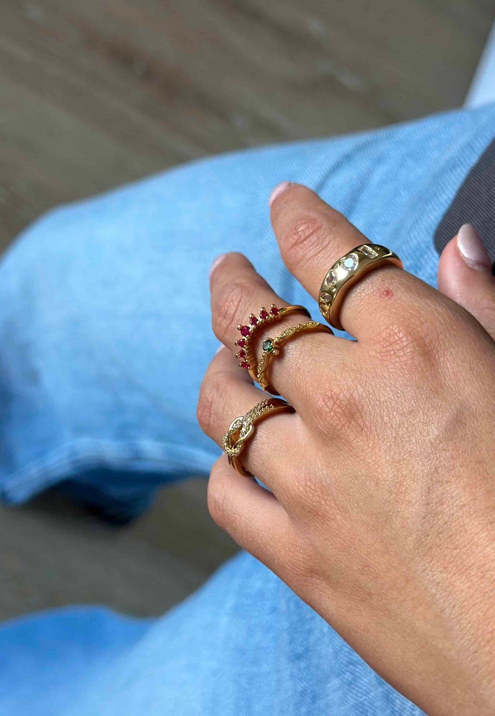 Anillo Tiara Fucsia Gold - Imagen 3