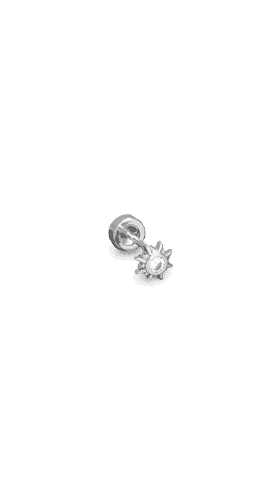 Piercing Soleil Circon Silver