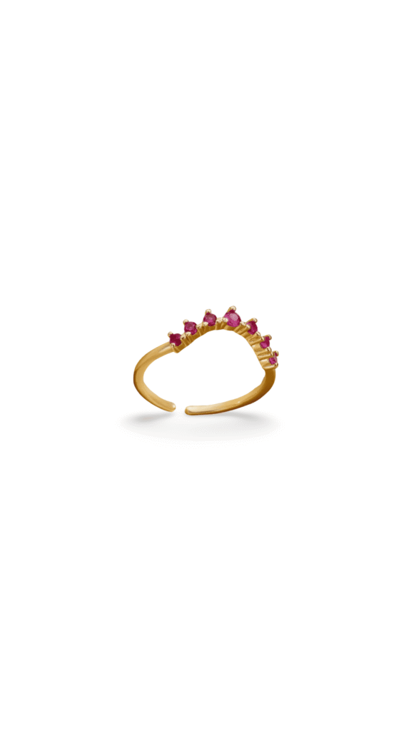 Anillo Tiara Fucsia Gold