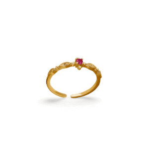 Anillo Eyes Circon Fucsia Gold