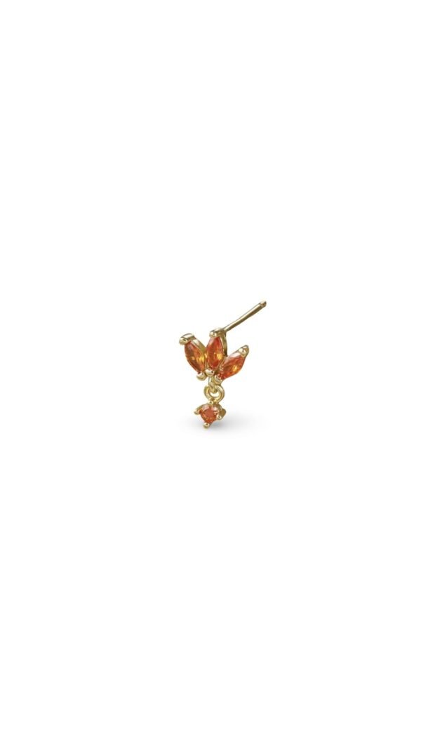 Pendiente Nenúfar Naranja Gold