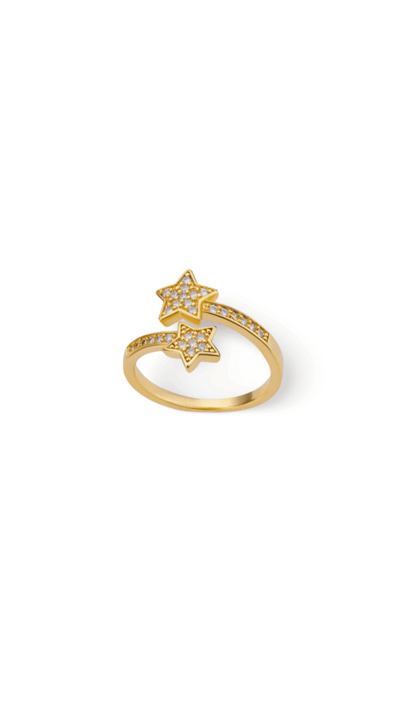 Anillo Double Star Circon Gold