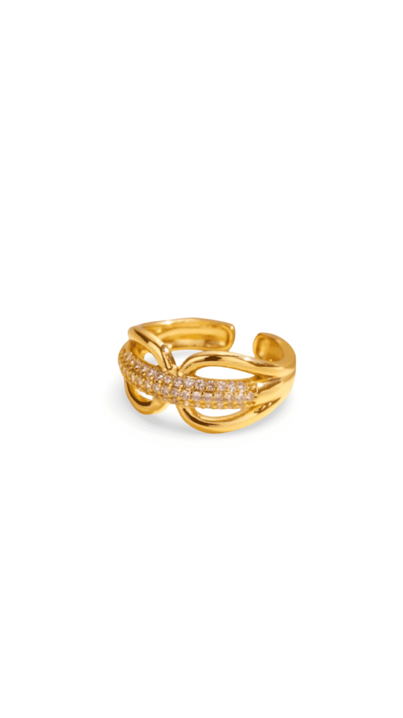 Anillo Beso Circon Gold