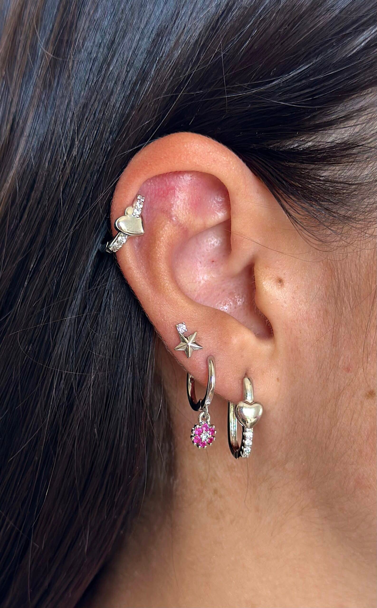 Arito Flor Fucsia Circon Silver - Imagen 2