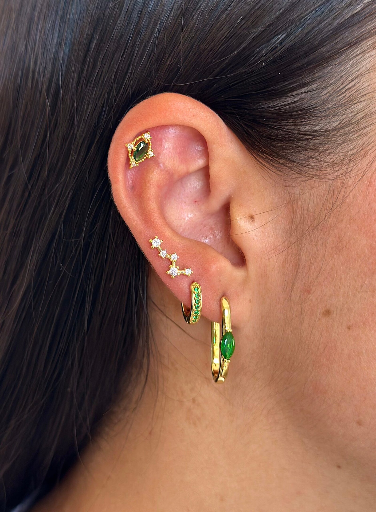 Pendiente Constella Circon Gold - Imagen 2