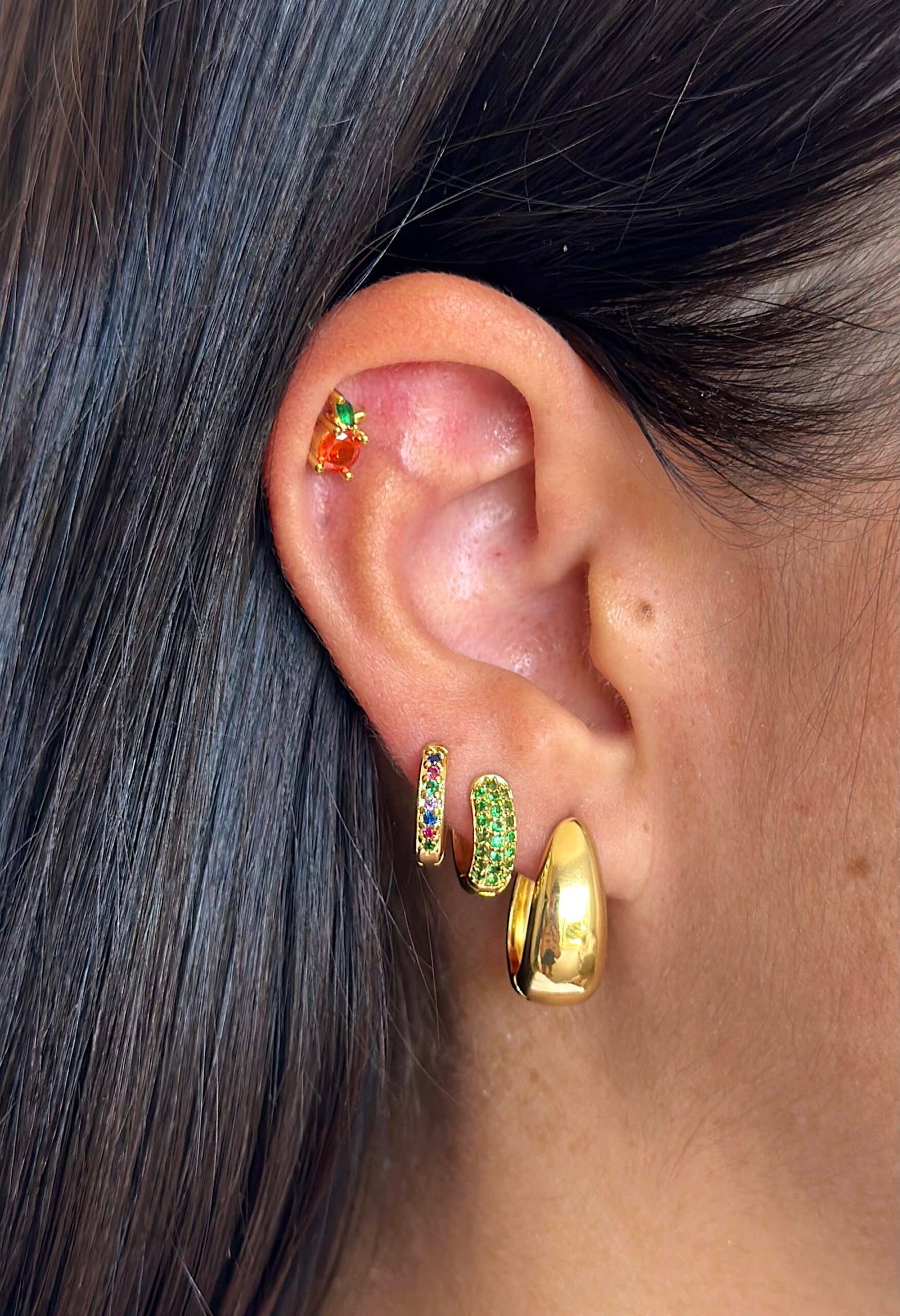 Piercing Orange Circon Gold - Imagen 2