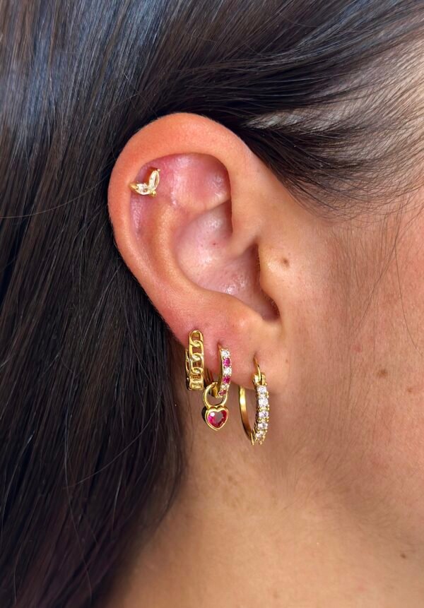 Argollas Circon Rosa Gold - Imagen 2