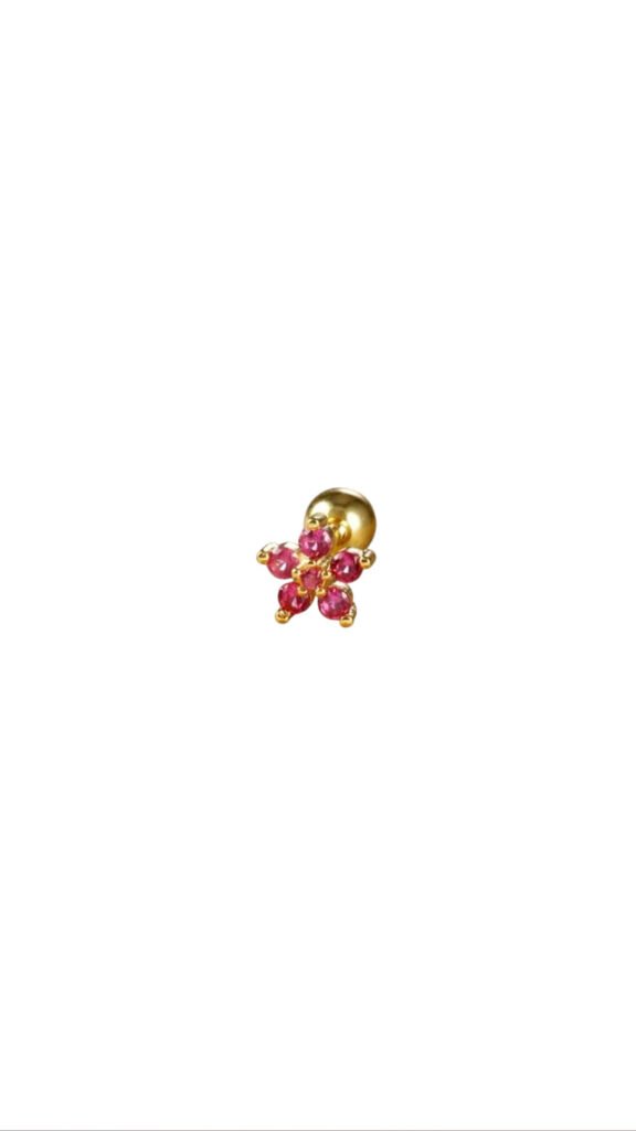 Piercing Flori Fucsia Gold