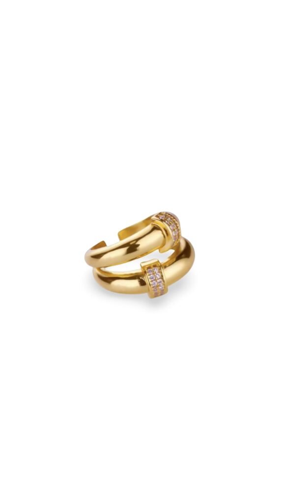 Anillo Double Circons Gold