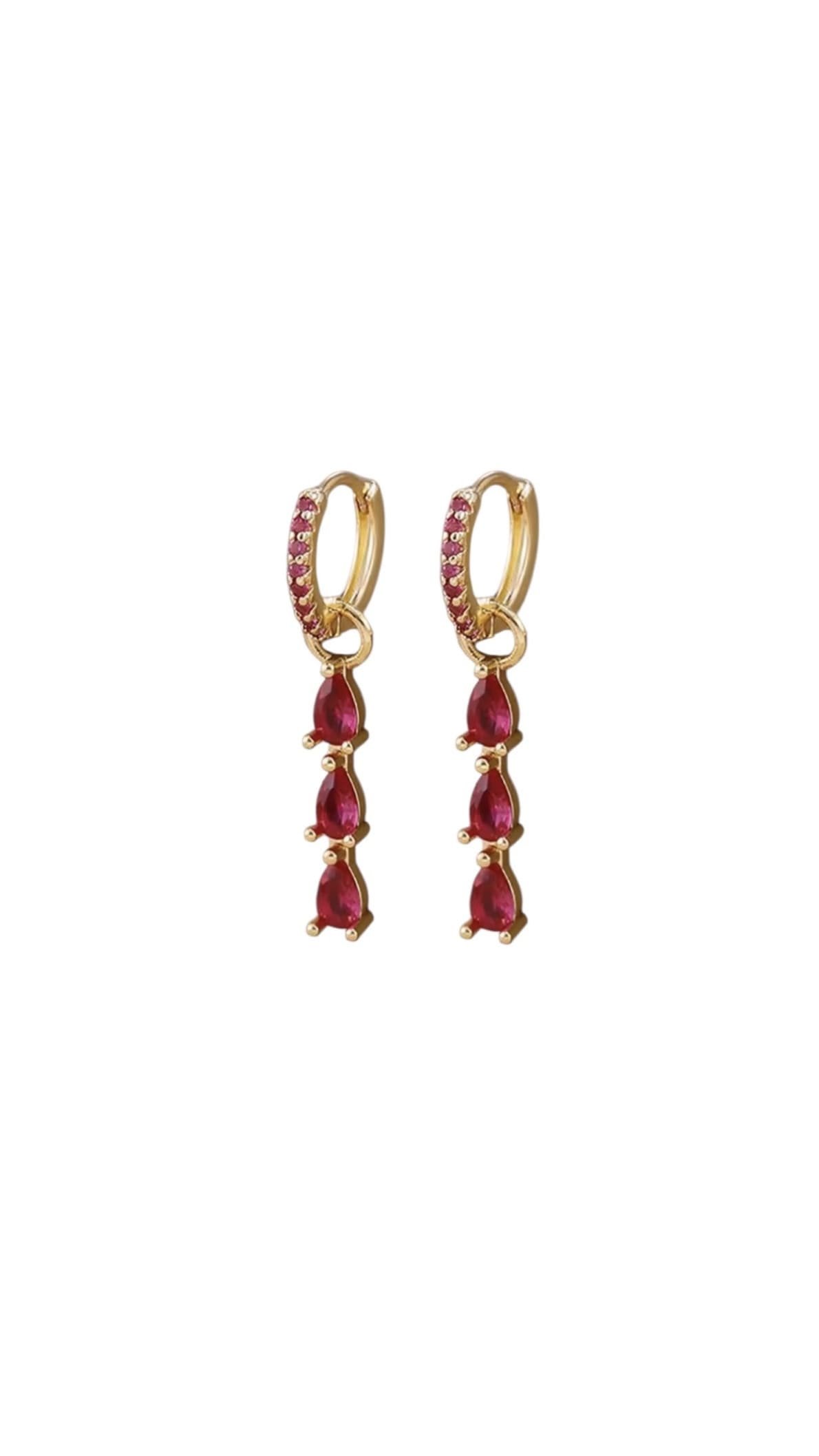 Aritos Gala Circon Fucsia Gold