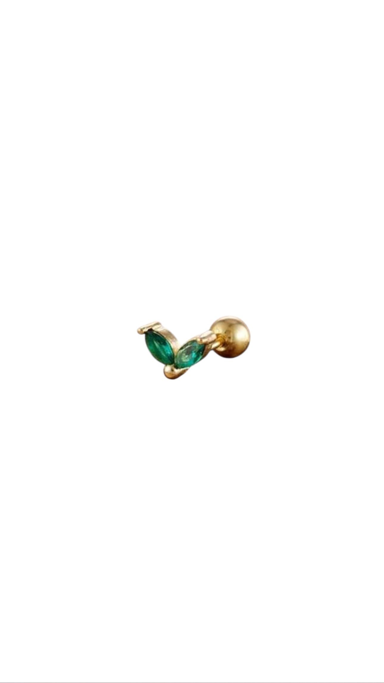 Piercing Pétalos Verde Gold