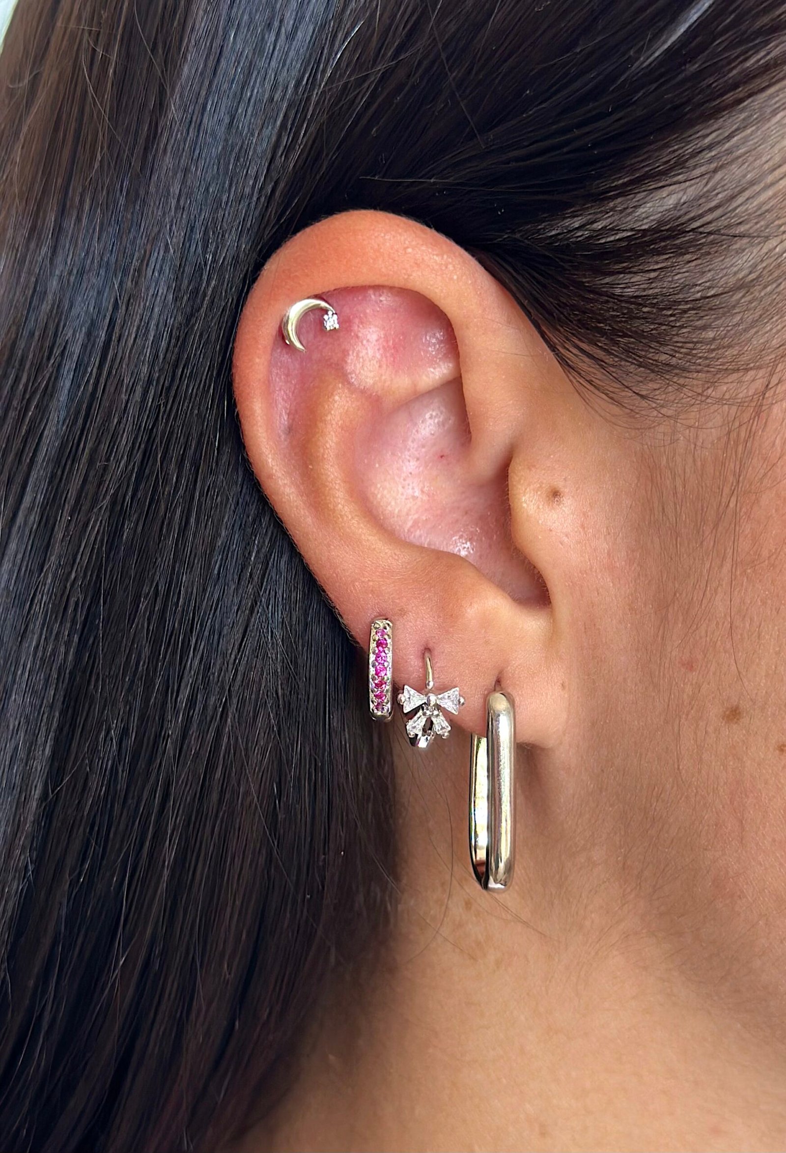 Argolla Basic Circon Fucsia Silver - Imagen 2