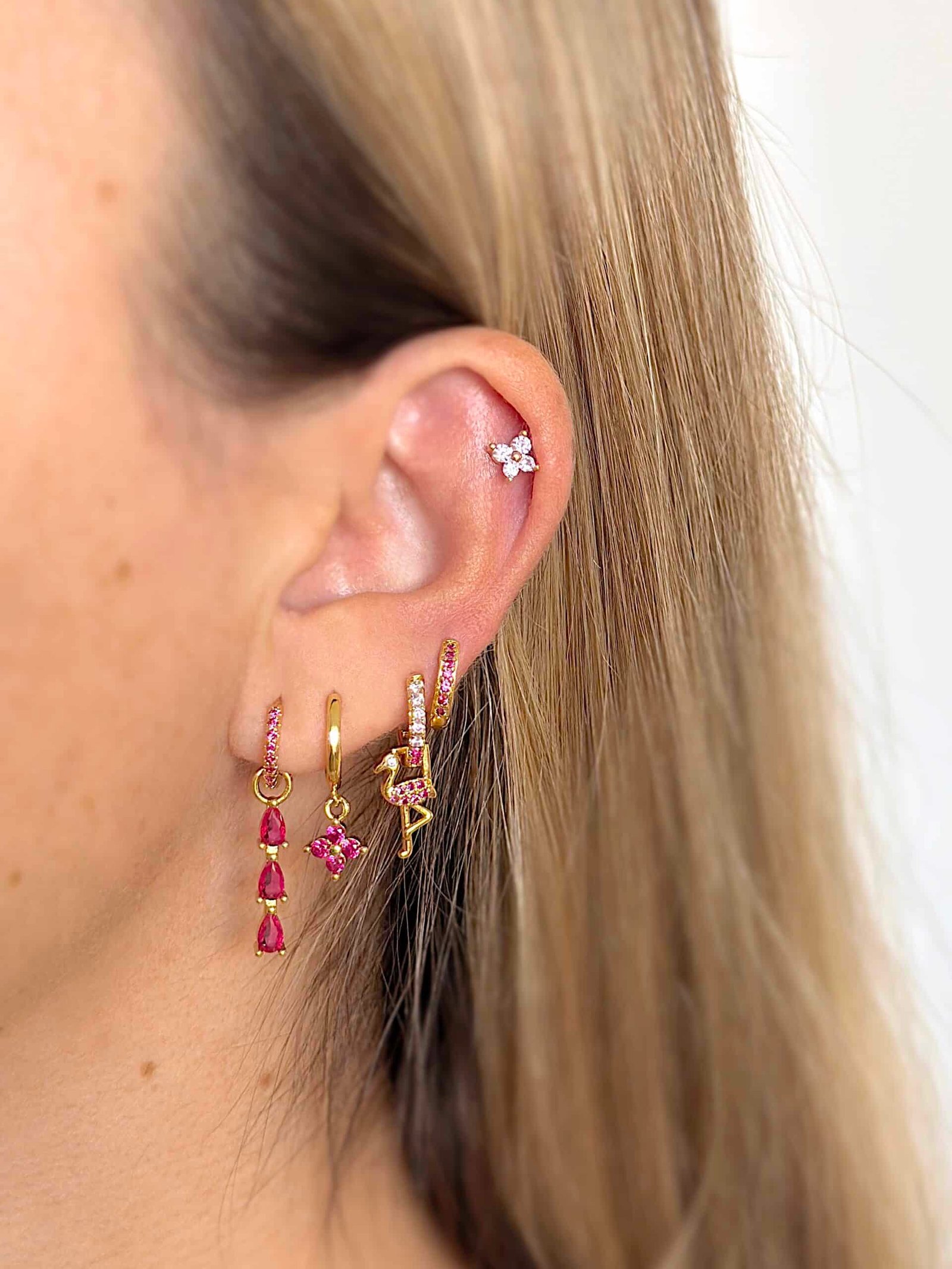 Argolla Basic Circon Fucsia Gold - Imagen 2