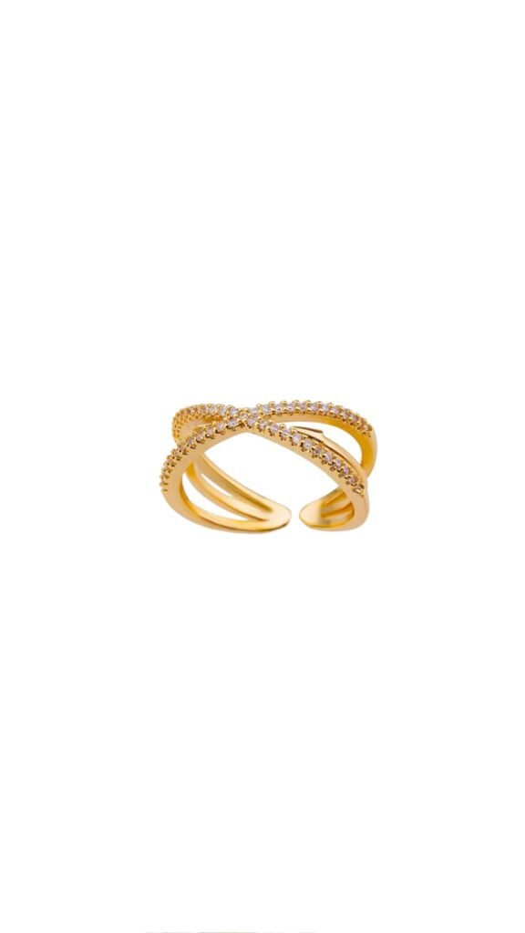 Anillo Cruce Circon Gold