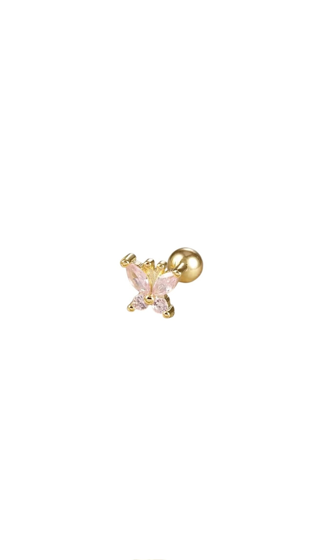 Piercing Bloom Circon Rosa Gold