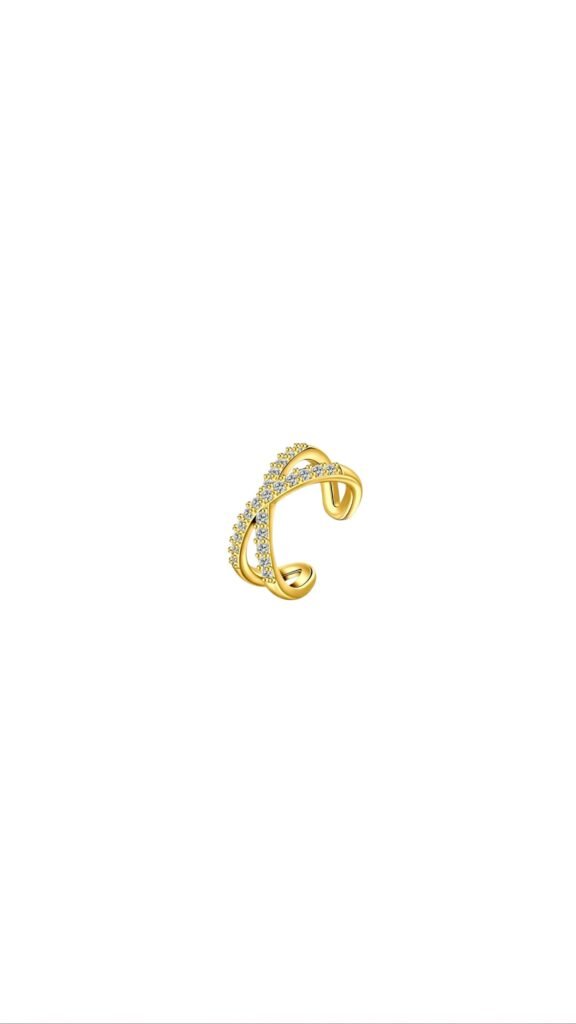 Earcuff Cruce Circon Gold