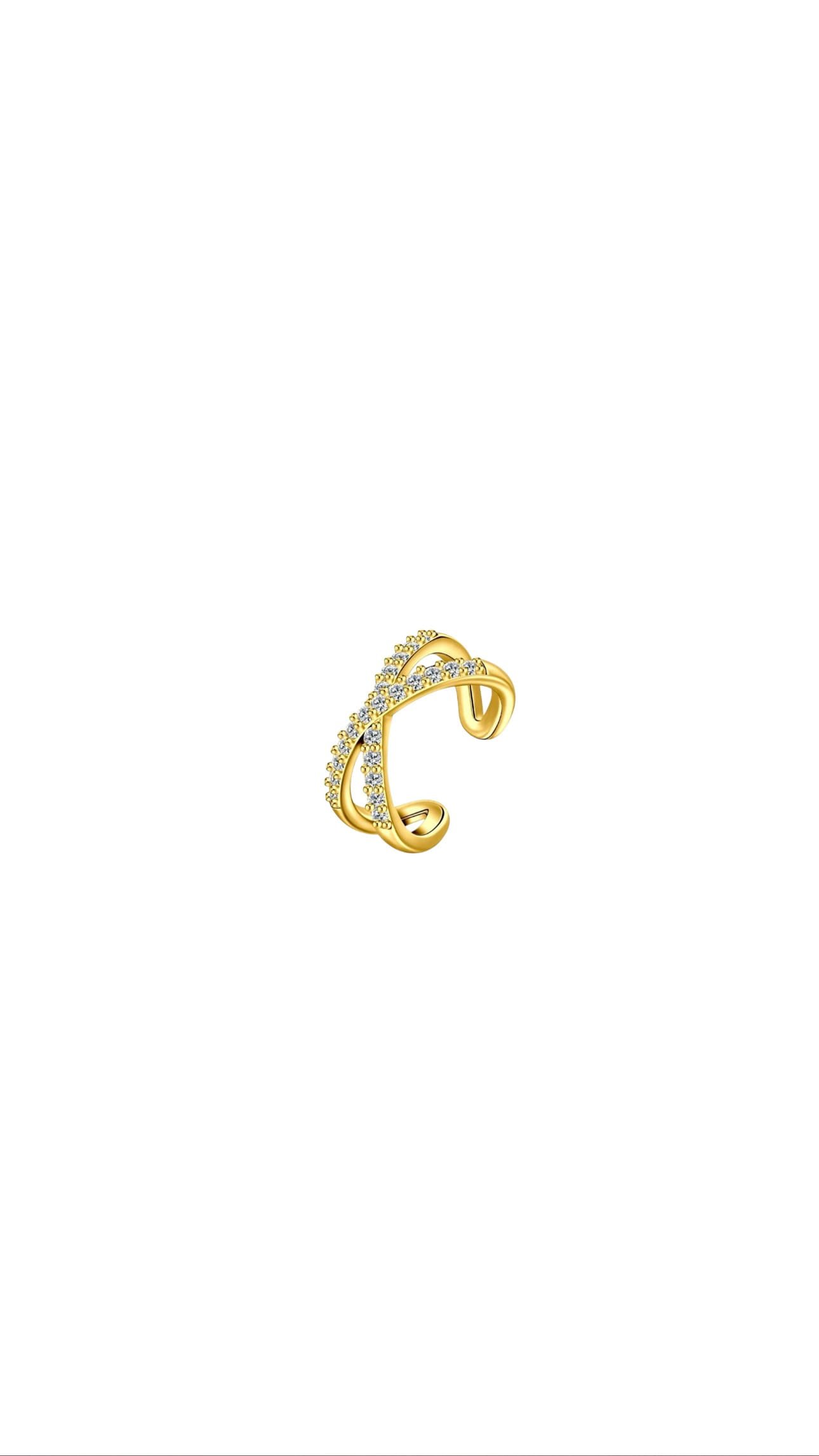 Earcuff Cruce Circon Gold