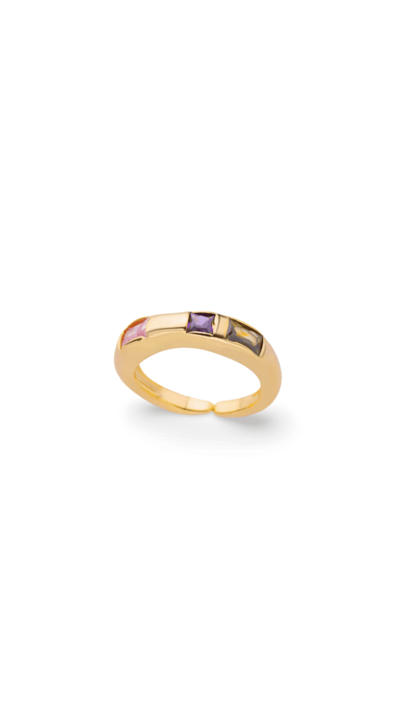 Anillo Stone Tricolor Gold