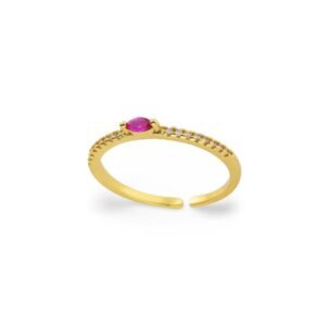 Anillo Cris Circon Fucsia Gold